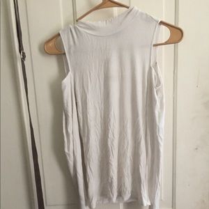 White cold shoulder top